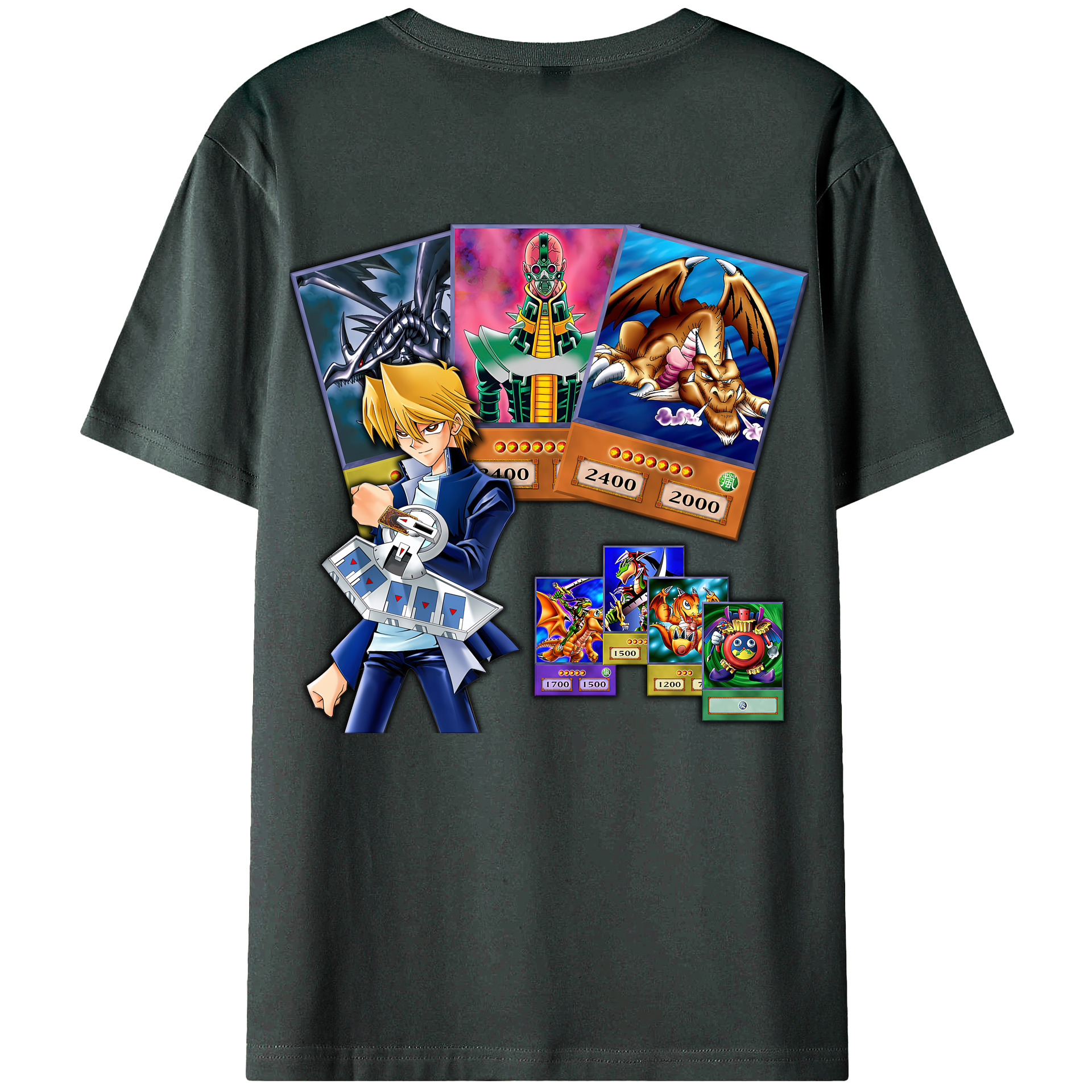 （画像用） 遊☆戯☆王 Yu-Gi-Oh! 綿100％ メンズ半袖Tシャツ（バックプリント） 通気性